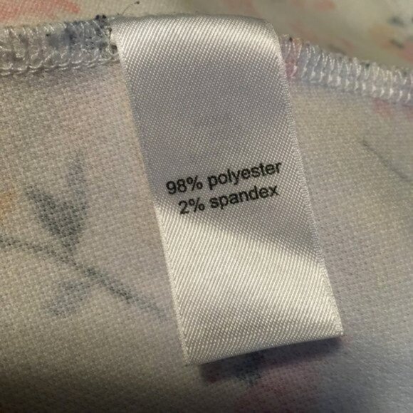 Maurices Fit & Flare Dress XS White Blue Floral Stretch Scoop Cut Out Back - Picture 7 of 7